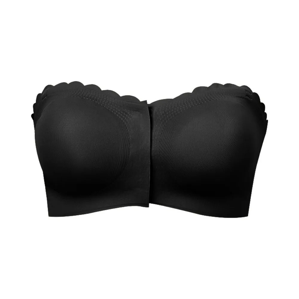 Women's Front Buckle Bra Sexy Strapless Underwear Seamless Invisible Waves Grain Bras Wireless Comfort One-piece Smooth Bralette