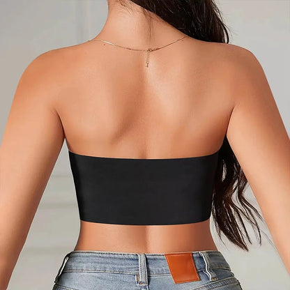 Women's Strapless Bra Seamless Wireless No Padding Front Button Bra Comfortable Smooth Silicone Everyday Non-slip Underwear